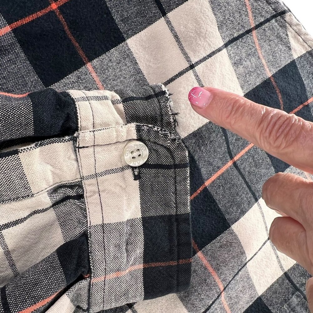 Ralph Lauren Polo Jeans Co XL Plaid Button-Up Shirt XL Long Sleeve Black Orange - Picture 5 of 12